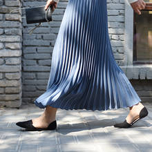 Женская винтажная Осенняя шифоновая юбка с высокой талией, Весенняя элегантная плиссированная юбка, женские макси юбки 2024 - купить недорого