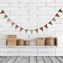 2.7M Bunting Banners Burlap Jute Christmas Mini  Wavy Flags Xmas Wedding Holiday Party Hanging Decoration 2024 - buy cheap