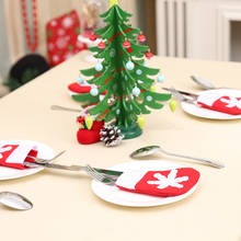 10pcs Xmas Snowflake Kitchen Tableware Holder Pocket knife fork Dinner Cutlery Bag Party Christmas table decoration cutlery set 2024 - buy cheap