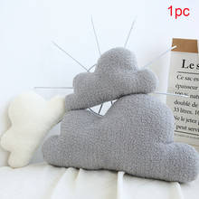 Cojín de felpa en forma de nube para el hogar, almohada de algodón PP, sofá suave, lindo, estilo nórdico, portátil, decoración de cama 2024 - compra barato