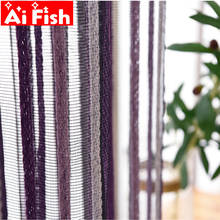 Purple Black Thin Sliver Striped Tulle Curtains Blue Bedroom Window Screen Partition Drapes Modern light-transmit Sheer MY526#4 2024 - buy cheap