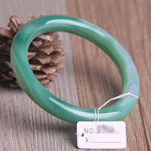 Pulseira de jade verde 100%, verdadeira greeen 7a, jade, braceletes de jade 2024 - compre barato