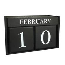 Calendario perpetuo de madera, bloque de escritorio de madera, bloque permanente, mes, fecha, exhibición, decoración de la oficina en casa 2024 - compra barato