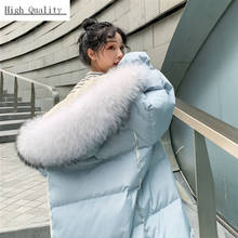 Chaqueta de pluma de pato de Invierno para mujer, abrigo largo de plumas, chaqueta gruesa para mujer, abrigo grande de piel de mapache, abrigos cálidos 2020666 2024 - compra barato