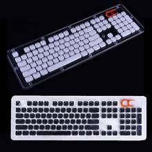 104 chaves layout baixo perfil keycaps conjunto para teclado mecânico backlit cristal borda design cereja mx com chave tampões extrator 2024 - compre barato