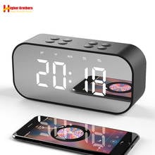 Bluetooth 5.0 Portable Wireless Mirror Speaker Column Subwoofer Music Sound Box LED Time Snooze Alarm Clock for Laptop Phone 2024 - buy cheap