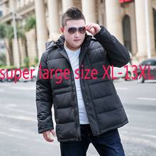 New High Quality Men Fur Collar Hooded Winter Thickened Extra Large White Duck Down Casual Coat Plus Size XL-10XL 11XL 12XL 13XL 2024 - buy cheap