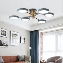 Лампа для гостиной в скандинавском стиле, креативная Круглая Простая потолочная лампа, Современная Художественная лампа для спальни и кабинета 2024 - купить недорого