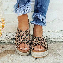 Summer Sexy Leopard Summer Sandals Women Slippers Peep Toe Platform Casual Shoes Woman Beach Flip Flops Female Slides Sandalia 2024 - buy cheap