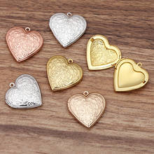 10 pcs/lot 29mm Metal Brass Heart Locket Pendant Can Open Photo Locket Pendant For DIY Necklace Jewelry Making 2024 - buy cheap