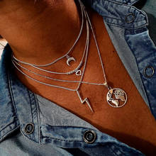 YWZIXLN богемное Многоуровневое ожерелье с подвеской в виде Луны и сердца для женщин, ювелирные аксессуары, подарок, оптовая продажа N021 2024 - купить недорого