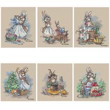 Rabbit Grandmother Series cartoon counted 11CT 14CT Cross Stitch Sets DIY Cross-stitch Kits Embroidery Needlework Home Decor 2024 - buy cheap