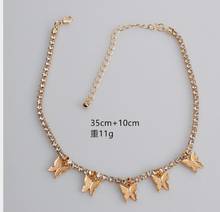 Harajuku grunge acessórios de cristal brilhante borboleta pingente gargantilha jóias igirl colar goth chain estética collier femme 2024 - compre barato