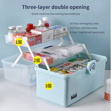 3 camada portátil kit de primeiros socorros caixa de armazenamento de plástico multi-funcional família caixa de kit de emergência com alça de medicina peito 2024 - compre barato