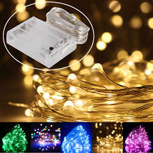 9 Colors Fairy Lights Copper Wire 1m 2m LED String Light Battery Powered For Christmas Wedding Party Bedroom Indoor Decor 20LEDS 2024 - buy cheap