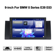 Магнитола 9 дюймов, 1 Din, Android 10, 1280*720 IPS, поддержка GPS навигации, быстрая загрузка, для BMW 5 серии E39 E53, FM аудио стерео 2024 - купить недорого