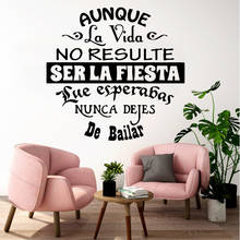 Nuevas frases en español pegatinas de arte de la pared modernas a la moda para salas de estar vinilo Mural decoración del hogar adhesivos de pared con frase 2024 - compra barato