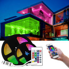 5050 Bluetooth LED Strip Lights RGB Flexible Ribbon Neon Waterproof RGB LED Light 5M 10M Tape Diode DC 12V Control 2024 - buy cheap
