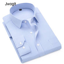 Men's Shirts Casual Business Button Down Long Sleeve Striped Men Dress Shirts Social White Blouse Men 4XL 5XL 2024 - buy cheap