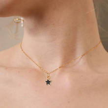 South Korea Exquisite Black Pentagram Star Pendant Necklace Luxury Women's Wedding Clavicle Chain Fashion Party Charm Jewelry 2024 - buy cheap