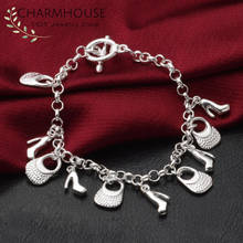 Charmhouse Pure Silver Bracelet For Women Shoe Bag Charm Bracelets & Bangles Pulseira Femme Personality Jewelry Christmas Gifts 2024 - buy cheap