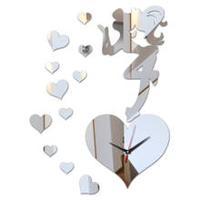 Reloj de pared moderno en 3d para decoración del hogar, accesorio decorativo con espejo acrílico, diseño geométrico 2024 - compra barato