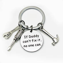 Oeinin Creative Keychain Father If Dady Can't Fix It No One Can Keyring Bags Dad Letter Color Key Ring Alloy Pendant Accessories 2024 - buy cheap