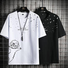 Men Tees Summer Short Sleeves T Shirts Crewneck Casual Men's Funny Tops Harajuku Hip Hop Carttoon Printed T-Shirt Space Cat 2022 2024 - buy cheap