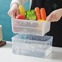 Прямоугольный пластиковый двухуровневый ящик для хранения, Бытовой Холодильник, запечатанный крестик для фруктов и овощей, сливная коробка для хранения s mx7231631 2024 - купить недорого