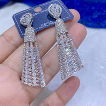 ASNORA New AAA Fashion Cubic Zirconia Drop Earrings Exaggerated Earrings Unique Female Jewelry 2024 - buy cheap