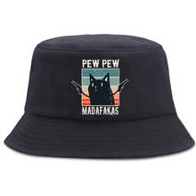 Pew pew madafakas bonés de pesca, chapéu de balde para hip hop, preto, de gato, praia, sol, casual, ao ar livre, desenhos animados, unissex, verão, novo, chapéu panamá 2024 - compre barato