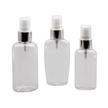 Spray plano de perfume 50ml 60ml 100ml x 50, maquiagem, colar prateado, recipiente de garrafa de cosméticos de animais de estimação recipiente de embalagem 2024 - compre barato