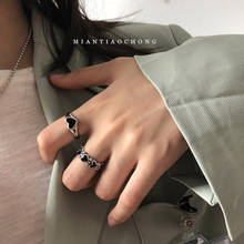 Rings Set For Women Open Adjustable Korean Retro Heart Alloy Punk Lady Finger Minimalist INEFFA Mini Fashion Jewelry Best Gift 2024 - buy cheap