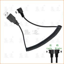 Cable de datos de carga retráctil USB 2,0 macho a Mini USB de ángulo recto, resorte Flexible de 90 grados, para navegación GPS, MP3/MP4 2024 - compra barato