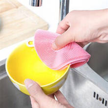 Magia Silicone Tigela Prato de Limpeza Escovas Cleaner Acessórios de Cozinha Esfregão Pote Pan Lavagem Escovas Ferramentas 2024 - compre barato
