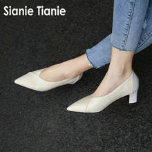 Sianie Tianie 2020 primavera nueva punta V corte sexy mujer bombas Oficina Plaza tacones altos zapatos de mujer de talla grande 44 45 46 2024 - compra barato