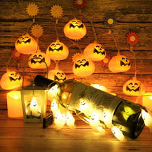 10 peças 1.5m led cabeça de abóbora fantasma morcego morcego aranha luzes de halloween alimentadas por pilha decoração de jardim casa festa de halloween luz 2024 - compre barato