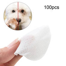 100 pçs olho molhado toalhetes almofadas suaves toalhas de papel para cães produtos de filhote de cachorro pet limpeza facial removedor de manchas suprimentos de gato para animais de estimação lágrimas toalhetes 2024 - compre barato