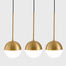 Bola de bronze pingente luz cobre lâmpada de cabeceira pingente de vidro bola suspensão da sala jantar lâmpada loft ilha da cozinha 2024 - compre barato