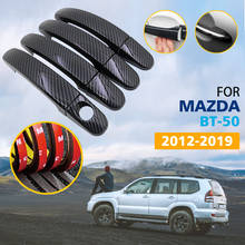 Black Colour Carbon Fiber Door Handles Cover Trim for Mazda BT-50 BT 50 BT5 2012~2019 Car Accessories 2013 2014 2015 2016 2017 2024 - buy cheap