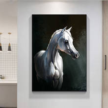 Modern White Arabian Horse Canvas Painting Wall Art Pictures Animal Posters and Prints for Living Room Home Decoration Cuadros 2024 - buy cheap