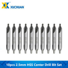 Center Drill Bit Set HSS Hole Cutter Drilling 10pc 6mm Shank Gun Drill Bits 2.5mm For Metalworking Tool Kit Combined Drill Bits 2024 - buy cheap