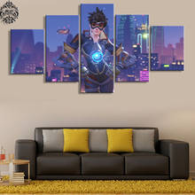 Home Decor Poster HD Pictures Prints Canvas 5 Piece Modular Overwatch Tracer Game Living Room Art Decorative Painting Framed 2024 - buy cheap