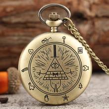 Eye of Providence Weird Town Triangle Devil Quartz Pocket Watch Gravity Bill Cipher Fall Time Gem Necklace Pendant Clock Gifts 2024 - buy cheap