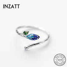 INZATT Vintage Color Leaf Adjustable Opening Ring Real 925 Sterling Silver Fashion Jewelry For Women Party Ethnic Artsy Gift 2024 - buy cheap