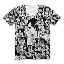 Soshirl camiseta anime hipster kawaii, camiseta de rosto nagadora engraçada cosplay preta gótica verão hip hop streetwear harajuku 2024 - compre barato