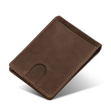 Vintage Crazy Horse Genuine Leather Wallet Men Mini Wallets Leather Men Purse Clutch Bag Male Purse Small Money Clips Money Bag 2024 - buy cheap