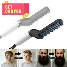 Men Quick Beard Straightener Styler Comb Multifunctional Hair Curling Curler Show Cap Tool Electric Hair Curler Styler for Men 2024 - buy cheap