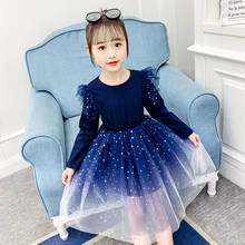 Kids Dresses for Girls 2021 Spring Autumn Long Sleeve Star Sequins Dress Children Clothing Teens Girl Clothes 4 6 8 10 12 Years 2024 - buy cheap