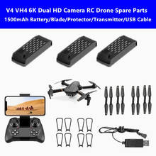 V4 VH4 6K RC Drone Quadcopter Spare Part 1500mAh Battery/Blade/Protector/Transmitter/USB Cable For V4 VH4 Smart Follow RC Drone 2024 - buy cheap